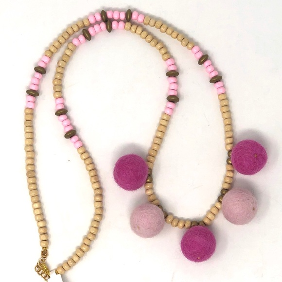 Long Wood Beaded Necklace - Picture 2 of 7